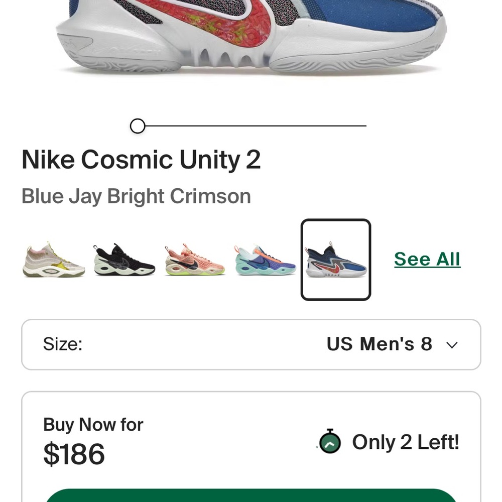 Nike Cosmic Unity 2 Blue and Red Sneakers